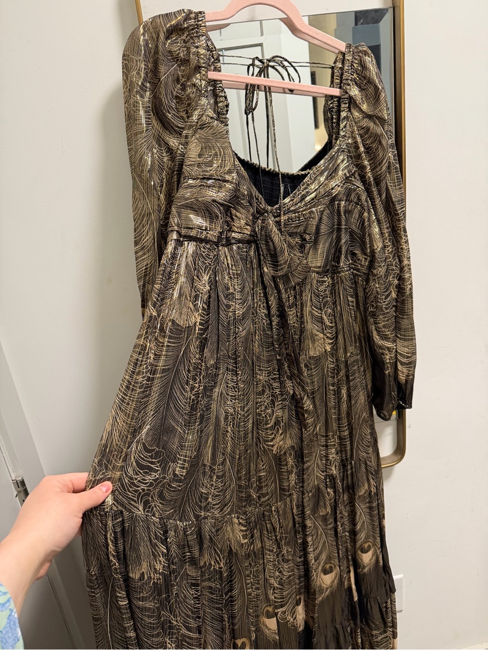 By Anthropologie Long-Sleeve Metallic
Babydoll Midi Dress - Picture 5 of 8